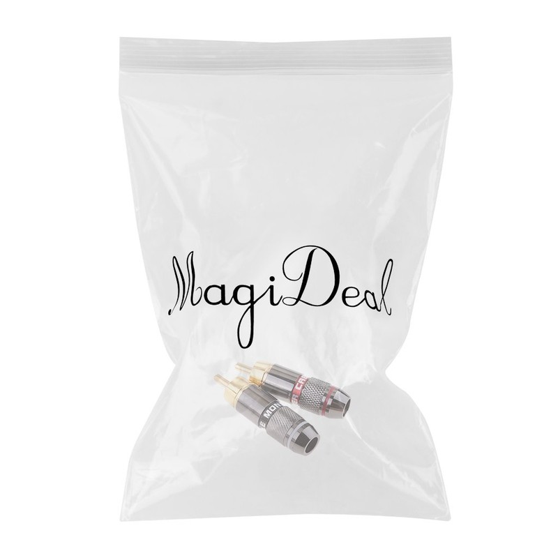MagiDeal 2pcs RCA Connectors RCA Audio Video Adapter Brass with