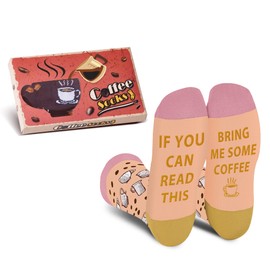 Funny Socks for Women Ladies Teenage Girls - If You Can Read This Bring Me Coffee Socks Box Gifts Mothers Day Novelty Gifts for Mom Wife -Valentines Fun Gifts for Coffee lovers Christmas Stocking