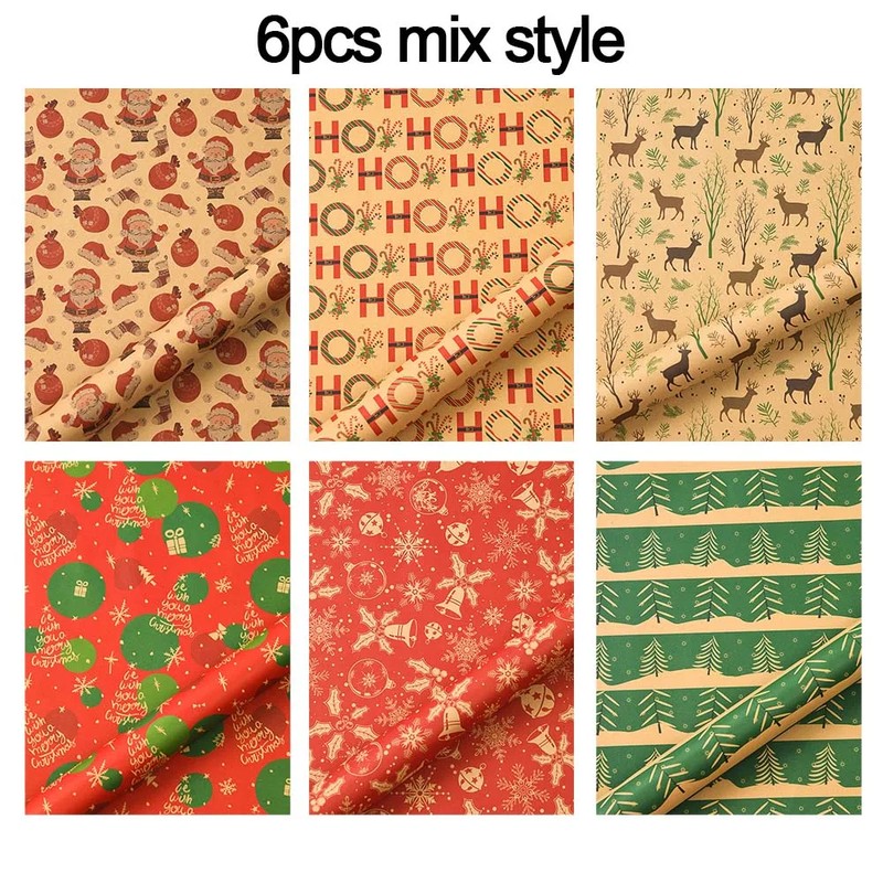 6-Sheet Christmas Wrapping Paper Set for Holiday Gifts – 70