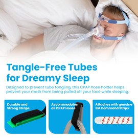 CPAP Tube Holder - for Bed, Wall & Headboard, Perfect for CPAP Machines, Sturdy Hose Hanger, Ideal for Home & Travel, Low Profile - Orange