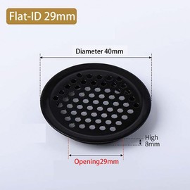 20Pcs Black Mesh Wardrobe Vents,Stainless Steel Air Vent Cover,Round Ventilation Grilles,29mm Honeycomb air Vent Cover,Soffit Vent Mesh Hole for Cabinet,Bathroom,Kitchen,