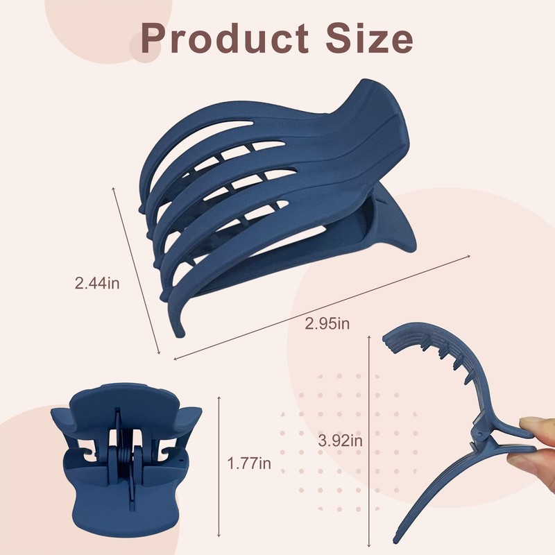 6Pcs Lay Flat Hair Claw Clips for Women French Stylish