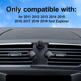 ELOHEI for Ford Explorer Phone Holder with Custom Base, Car Phone Mount for 2011 2012 2013 2014 2015 2016 2017 2018 2019 Ford Explorer Car Accessories (HE05)