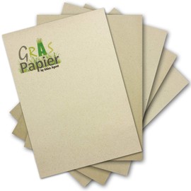 75 x Eco Writing Paper Made of Grass Paper DIN A4 - Recycled Paper 100 g/m² - Environmental Craft Paper for Invitations or Menu Cards - Glüxx Agent