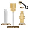 MEASUREMAN Brass Gauge Adaptor 1/4NPT Female，2-1/2 OAL x 1-2/5" x