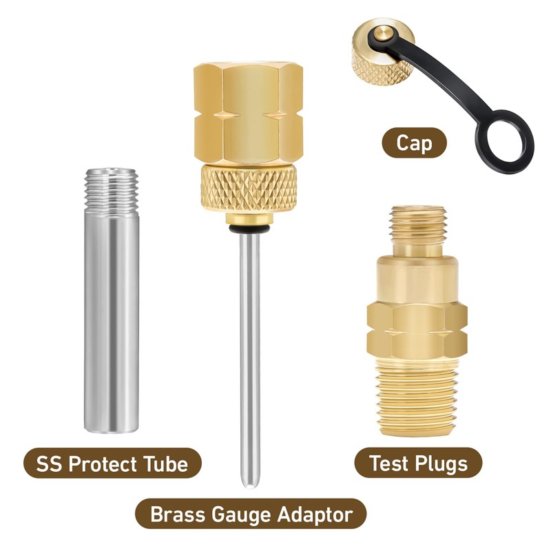 MEASUREMAN Brass Gauge Adaptor 1/4NPT Female，2-1/2 OAL x 1-2/5" x