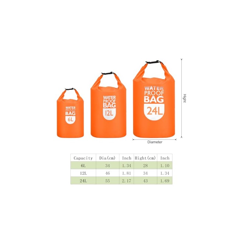 PATIKIL - Bolsa seca impermeable de 12 litros, portátil, bolsa