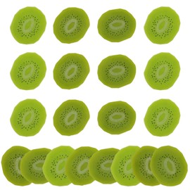 Meiwlong 20 PCS Artificial Kiwi Slices Realistic Fruit Blocks Fake Plastic Realistic Fruit Ornament Home Decoration Office Party Festival Wedding Photography Prop