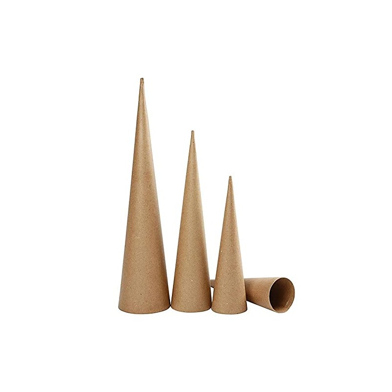 Crafty Capers 3 Assorted Paper Mache Cones to Decorate 30,