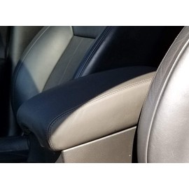 RedlineGoods armrest Cover Compatible with Infiniti FX 2009-13. Tailor Made - not Universal. Genuine top-Grade Italian Black Leather with Blue Thread