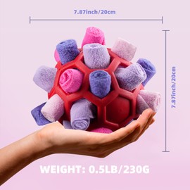 Tesytto Schnüffelball für Hunde Interaktives Hundespielzeug Ermutigen Natürliche Nahrungsfähigkeit Slow Food Training Bissresistenter Welpe Spielen Tragbare Hunde Intelligenzspielzeug(Sommer Rosa)