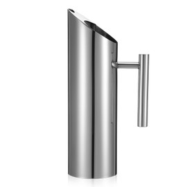 Stainless Steel Water Pitcher, 53oz/1.5L Metal Pitcher with Ice Guard Jugs, Silver Restaurant Water Pitcher with Handle, Juice Pitcher for Iced/Hot Tea, Juice, Coffee, Milk