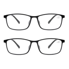 Mcoorn Blue Light Blocking Computer Reading Glasses 2 Pack | Lightweight Reader for Women Men, Flexible Anti-Slip, Clear Lens +2.00