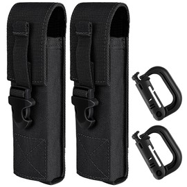 bvya 2 Pack Tactical Molle Flashlight Pouch Holster Case Belt Pouch, Lightweight Molle Pouch Mini Tool Pouch for Tactics Accessory