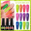 MTSSII Neon Reflective Gel Nail Polish, 12PCS Glitter Gel Nail