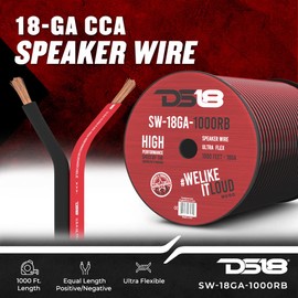 DS18 SW-18GA-1000RB 18-Gauge 1000-Feet Speaker Wire Ultra Flex CCA Red and Black (1000 FT / 308.4 Meters) Speaker Cable for Audio Applications