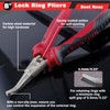 LEONTOOL 8 Inch Bent Nose Lock Ring Pliers for Transmission,