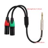 0.3M 24AWG Pure Copper Double Shield 6.35 Male to Double
