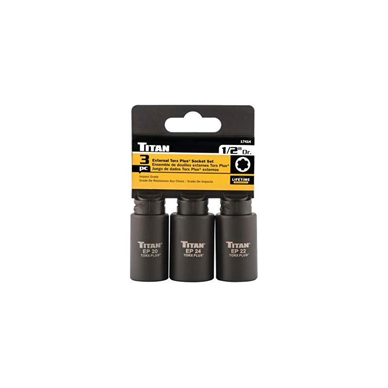 Titan 17414 3-Piece External Torx Plus Socket Set