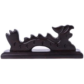 ANCLLO Vintage Wooden Brush Tray Chinese Calligraphy Pen Holder Vintage Carved Wood