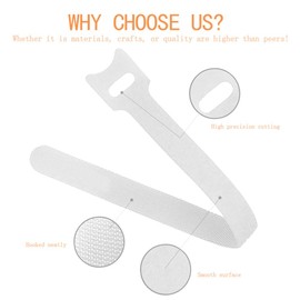 YOFASEN 50pcs Cable Strap Colorful - 12x300mm Cord Cable Management Cable Ties Reusable - Wires Organizer Cable Ties Tidy Wrap