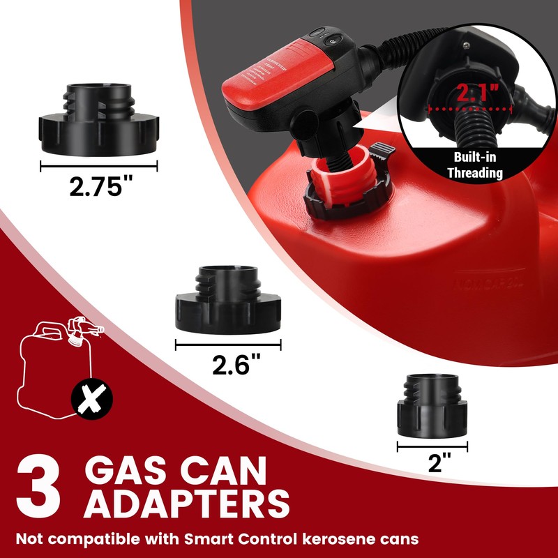 PUMPTOR Fuel Transfer Pump Battery Powered Gas Pump With Automatic