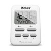 MEBUS Radio-Controlled Alarm Clock with Temperature Display in Travel Size,
