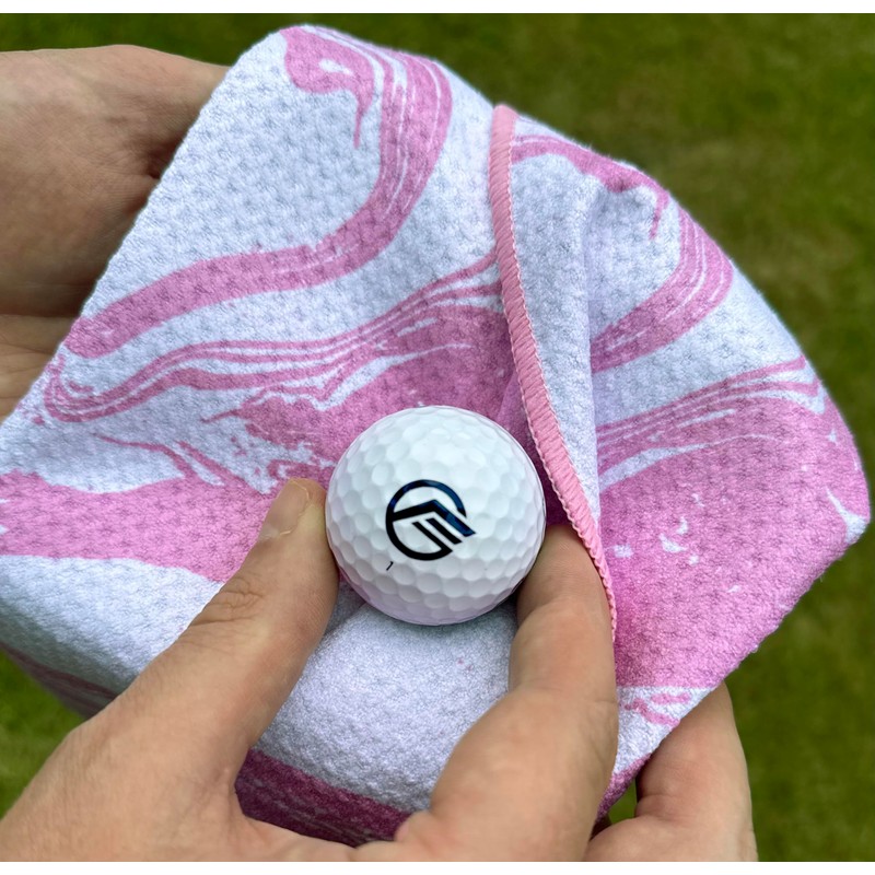 Marble patterned Golf Towel with Carabiner Clip, 50 x 30