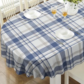 bnhjsdw Oval Tablecloth, Waterproof Plaid, 60x84 Inch, Machine Washable, Polyester, Perfect for Kithchen Dining Decor