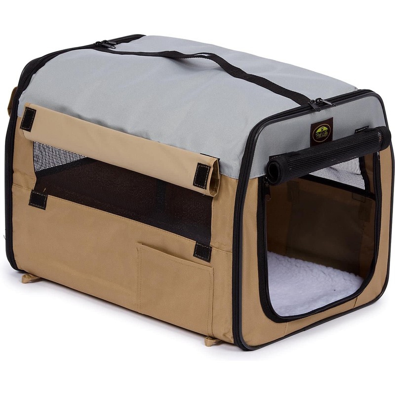 PET LIFE 'Easy Folding' Zippered Folding Collapsible Wire Framed Lightweight