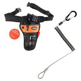 Kebtek 2 in 1 Working Combo Includes Tool Tether Lanyard and Hanging Toolkit, Stretchy Rope Tough Pouch for Heavy Duty Hand or Power Tools like Drill Hammer Wrench Pruning Shear