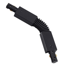 Yuemegou Track Connector for H Track System, H Type Track Lighting Accessories,H Track Adjustable Connector for 3-Wire-1 Track Rail (Black Flexible Connector)