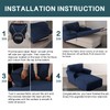 FantasDecor Velvet Chaise Lounge Cover Stretch Double Arm Chair Slipcover