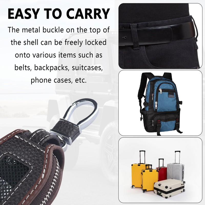 Car Key Fob Cover Case,Leather Car Key Holder with Mesh