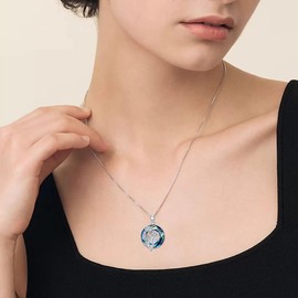 MEIDERBO April Birth Flower Birthstone Necklace 925 Sterling Silver 12 Birth Month Floral Crystal Pendant Birthstone Necklaces Birth Month Flower Jewelry Birthday Gift for Women