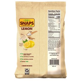 STAUFFERS Lemon SNAPS Cookies - 14oz Bag - Lemon Flavored Cookies with No High Fructose Corn Syrup, Artificial Flavors or Colors