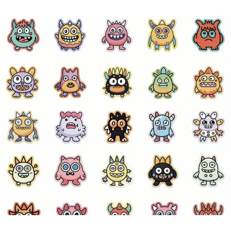 Unbranded 10 Random Adorable Cute Monster Stickers