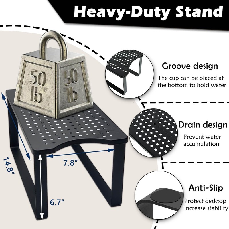 Oxyooh Water Filter Stand for Brita Water Dispenser, Metal, 7.8