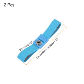 MECCANIXITY 2 Pack ESD Anti Static Wrist Strap 12" Circumference Adjustable Antistatic Bracelet Set Wire Alligator Clip for Computer Electronics Repair