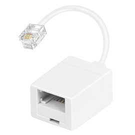 Uvital RJ11 to BT Phone Adapter, Standard RJ11 Plug to BT Telephone Socket Converter for 6P4C Telephone, Fax Machine