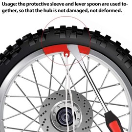 Steel Tire Spoons Tool Set, 25 Pcs Motorcycle Professional Tire Changing Kit with 3 Tire Spoons, 6 Valve Cores, 2 Wrenches, 3 Rim Cover, 10 Valve Caps, 1 Removal Tool for Tires Changing