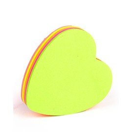 Colorful Sticky Notes, 3 Inch x 3 Inch, Heart Shape, Fluorescent Color Collection,100 Sheets Per Pad Pack of 6 Pads