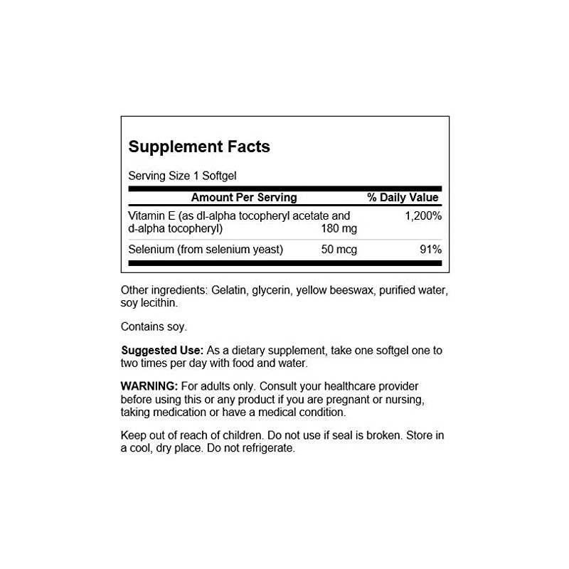 Swanson Vitamin E & Selenium 90 Sgels