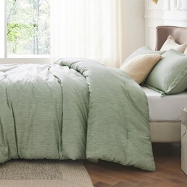 Bedsure Queen Comforter Set - Celadon Green Soft Bedding for All Seasons, Cationic Dyed Bed Set, 3 Pieces, 1 Queen Size Comforter (90"x90") and 2 Pillow Shams (20"x26"+2")