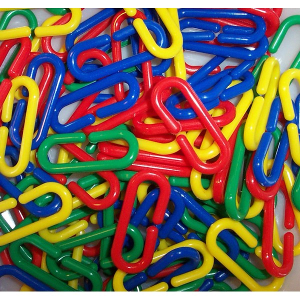 bonka bird toys 1983 100 Plastic C-Clips Hooks Chain Links
