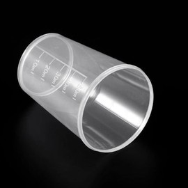 200 Pieces Scientific Cup Set, 50ml Measuring Cylinder Lab Plastic Graduated Jug Bottles for Lab Griffin Low Shape with Printed Closure