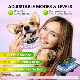 Bark Collar, Dog Bark Collar for Large Medium Small Dog, Anti Barking Collar, Bark Collar for Small Dogs 5-15lbs, Barking Collar Pro， Barking Collar, No Bark Collar for Dogs Silver A37