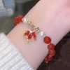 Dtexhif Fall Maple Leaf Bracelet for Women Crystal Beaded Maple
