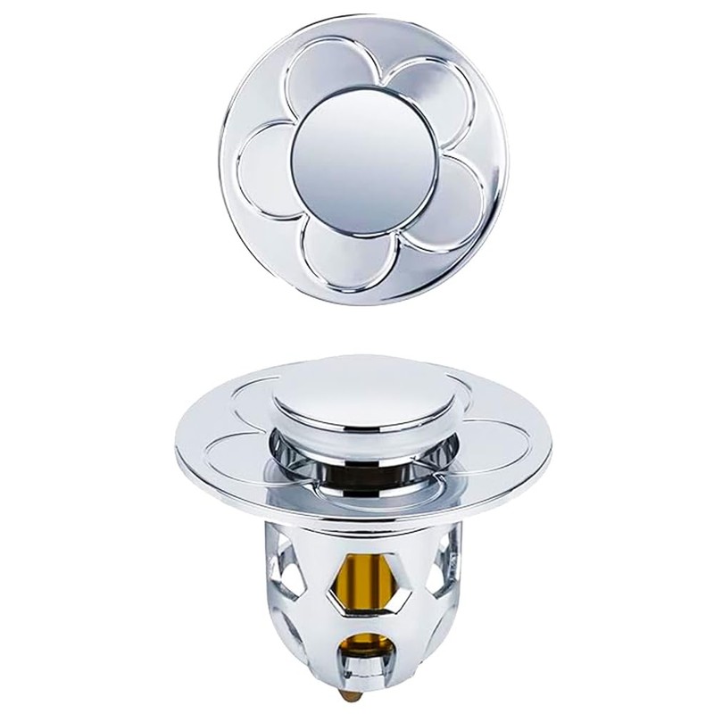 Tappo Lavandino Bagno Bidet per scarico Universale Pop-Up con Filtro