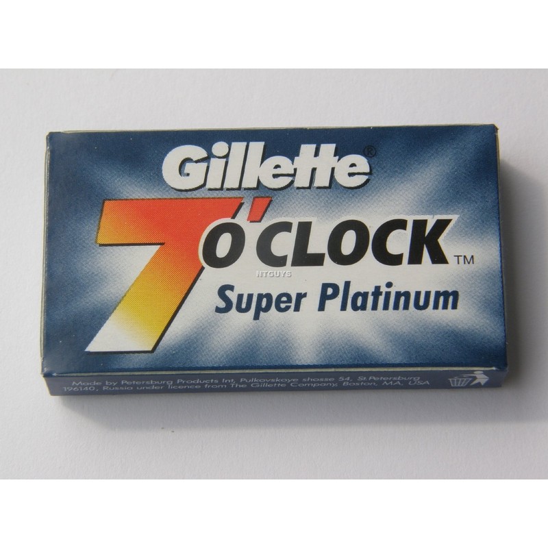 25 7 O'clock Double Edge Safety Razor Blades SUPER PLATINUM